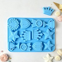 Moule en silicone en forme de trophée étoile pour chocolat, gâteau, savon fait main, bougies d'aromathérapie - Silicone souple, résistant au four, intérieur antiadhésif