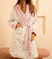 Robe longue double face en tissu éponge haute densité pour femme, idéale pour l'hôtellerie et la détente, personnalisable, ODM