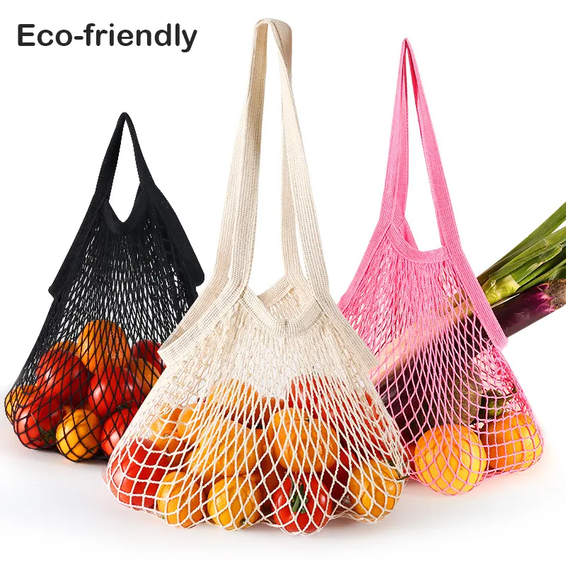 Wieder verwendbare Lebensmittel-Einkaufstaschen Cotton Net Tote Vegetable Mesh Shopping Bags