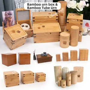 Urna Biodegradable de madera y bambú para cenizas, urna de cremación de Metal, recuerdo de cerámica para mascotas, ataúd, urna para mascotas