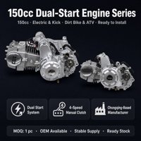 Moteur de moto complet 150cc refroidi par air, démarrage électrique et à manivelle, embrayage – Fourniture en gros pour fabricants