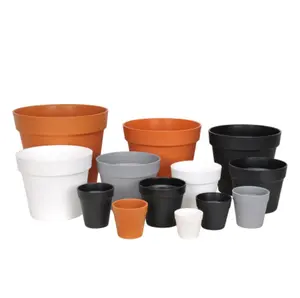 High Quality Plastic Thicken Matte Imitation Ceramic Pot Container Terracotta Vintage Plant Pot Round Succulent Flower Plant Pot