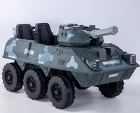 12V 4 Çekerli Çocuk Elektrikli Binilebilir Tank Araba, 3-8 Yaş Çocuklar İçin Askeri Oyuncak Araç, 2.4G Uzaktan Kumandalı