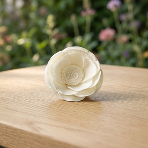 Handmade <b>White</b> 8CM <b>Artificial</b> Sola Wood <b>Flowers</b> Environmental Friendly Wedding Indoor Home Decor Reed Diffuser Wholesale - Product Image 3