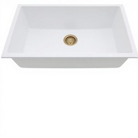 Évier de cuisine en granit composite quartz blanc classique à montage sous plan, 31'' x 18''