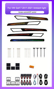 Éclairage d'ambiance pour voiture SJC pour Volkswagen Golf 7 MK7 2014-2021 RHD, éclairage dynamique intérieur <span class=keywords><strong>de</strong></span> voiture, symphonie LED 64 couleurs, éclairage d'ambiance - Product Image 5