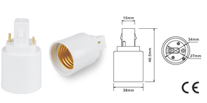 <span class=keywords><strong>G24</strong></span> E27 2/4 핀 램프 변환기 어댑터 전구 소켓 나사 스타일 PP 플라스틱 소재 CE RoHS 인증 새 램프 홀더 소켓 - Product Image 6