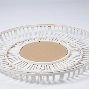 65.5*65.5*8 Art Design <strong>Circle</strong> Bamboo Bathroom Decor Hanging Wall <strong>Mirror</strong> Simple <strong>White</strong> Round Decorative Wall <strong>Mirror</strong> - Product Image 5