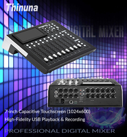 Console de mixage numérique Thinuna MX-D18C professionnelle à 18 canaux avec écran tactile capacitif de 7 pouces pour spectacles en direct, studio et conférences