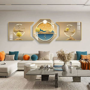 Mới đến sang trọng trang trí nội thất hiện đại tường nghệ thuật sơn phòng khách trang trí nội thất pha lê sứ sơn Bộ - Product Image 3