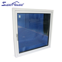 Ventana Abatible de Aluminio con Marco Blanco, Estándar Australiano AS2047, Eficiencia Energética, Doble Acristalamiento, Proveedor, Tamaño Personalizado