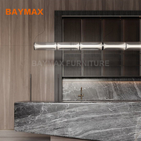 Ensemble de meubles de cuisine modulaire de luxe avec îlot de rangement pour le vin