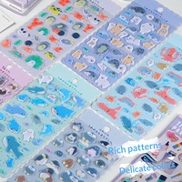 Autocollants décoratifs en tissu feutre floqué 3D personnalisés, mignons, à motifs d'animaux, pour coques de téléphone d'enfants et de filles