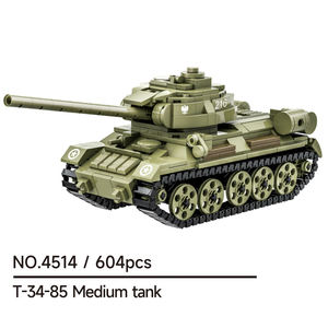 Wange 4514 T-34-85 Char d'assaut moyen en blocs de construction, modèle éducatif pour enfants, ensemble de jouets de construction, collection, cadeau, Juguetes - Product Image 6