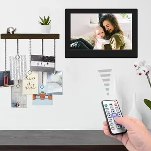 Atacado 7 polegadas parede montada LCD moldura digital via cartão SD para exibição promover produtos