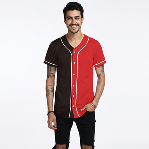 Custom Plain 2 Tone Color Best Quality Button Down Baseball Jersey Baseball & Softball Team Wear Jerseys For Hot Sale - Product Image 1