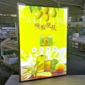 Ultra-mỏng nhôm Tempered Glass LED hộp đèn hình chữ nhật trượt hình ảnh trang trí hiển thị cho Mall chương trình khuyến mãi cắm điện - Product Image 1