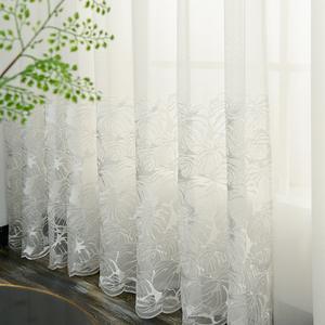 DaiRui <span class=keywords><strong>Rideau</strong></span> de fenêtre de chambre à coucher de salon brodé de roses blanches Rideaux transparents pour le salon - Product Image 1