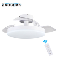 Ventilateur de plafond LED décoratif moderne de haute qualité pour intérieur, 6 vitesses de vent, 36 pouces, télécommande, pour salon