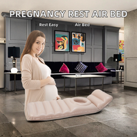 Matelas gonflable flottant portable en PVC sans phtalates, imperméable, avec trou pour femme enceinte, idéal pour la détente