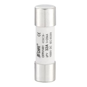 <span class=keywords><strong>CFPV</strong></span> 15-50A 1000-1500V Système solaire Cylindre Fusible en céramique Faible capacité de rupture Matériau en porcelaine - Product Image 2