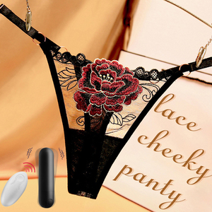 รีโมทคอนโทรลแบบถอดได้สำหรับผู้หญิง ของเล่นทางเพศเพื่อความสุขส่วนตัว ชุดชั้นในแบบสวมใส่ได้ มินิไวเบรเตอร์ กางเกงในลูกไม้ - Product Image 2