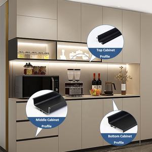 Distanziatore incorporato in alluminio tipo <span class=keywords><strong>C</strong></span> e J profilo a canale quadrato profilo della maniglia Gola per armadio da cucina dell'armadio di Base - Product Image 6