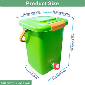 Seau à <span class=keywords><strong>compost</strong></span> ménager de 10 litres cuisine intérieure <span class=keywords><strong>Bokashi</strong></span> bac à <span class=keywords><strong>compost</strong></span> en plastique composteur - Product Image 3