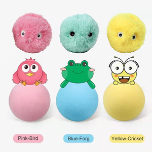 Mignon drôle en peluche pour animaux de compagnie jouer coup de pied électrique couinement jouet balle avec cataire pour l'exercice de chat - Product Image 6