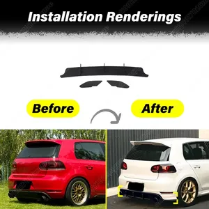 สำหรับ Golf MK6 2010 2011 2012 2013 2014 2015 2016 ชุดแต่งสปอยเลอร์กันชนหลังรถยนต์ อุปกรณ์ตกแต่งตัวถัง - Product Image 2