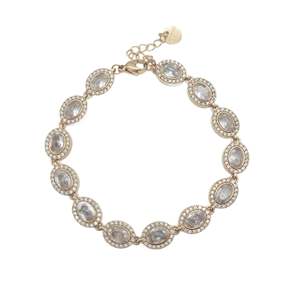 Pvd Gold Plated Stainless Steel <b>Bracelet</b> With <b>Crystal</b> Accents For Women Fashion Jewelry - Product Image 1