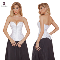 Grande taille S à 6XL articles de Offre Spéciale classiques soutien-gorge blanc Bustier haut court shapewear de mariée avec corsets à fermeture éclair pour femmes