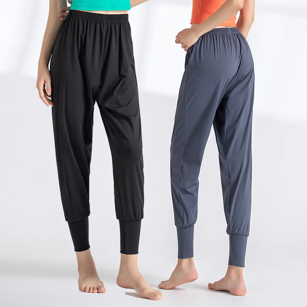 Yoga giysileri harem pantolon kadın dış giyim ışın ayak gösterisi ince geniş bacak pantolon XXXL koşu spor dikişsiz yoga pantolon