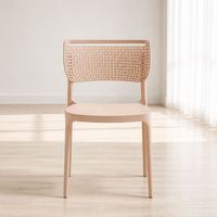 Chaise d'appoint minimaliste en plastique avec dossier perforé, empilable, pour café, restaurant, bureau, maison
