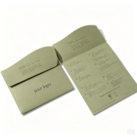 Carte personnalisée pliée style enveloppe, carte de luxe à insérer en papier, carte d'instructions pour vêtements avec impression de votre logo