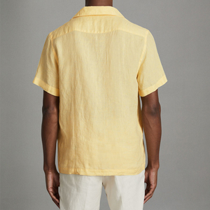 Camicie in Cotone e <span class=keywords><strong>Lino</strong></span> Estive, Stile Casual da <span class=keywords><strong>Spiaggia</strong></span>, Taglie Grandi, Camicia da <span class=keywords><strong>Uomo</strong></span> con Colletto Cubano a Maniche Corte - Product Image 2