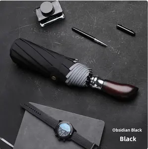 Premium Business Classique Entièrement Automatique Fer Tube Hommes Extra Large Double Personne Robuste Coupe-Vent 3 Plis <span class=keywords><strong>Parapluie</strong></span> - Product Image 1