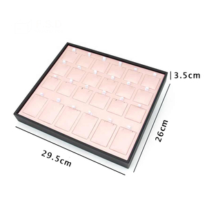 Bán chạy nhất tùy chỉnh màu hồng thiết kế kích thước PU da khay hiển thị cho đồ trang sức bông tai vòng cửa sổ truy cập Showcase cửa hàng bán lẻ - Product Image 5