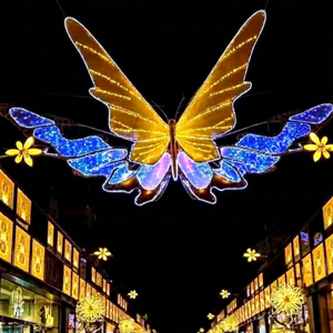 Lumières LED commerciales en forme de papillon pour la décoration de Noël des quartiers commerciaux et des allées urbaines - Product Image 1