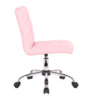 Chaise de bureau moderne en similicuir rose réglable en hauteur