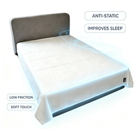 Drap-housse Bio-hacking en Coton Biologique et Fibre d'Argent, Antistatique, pour la Régulation du Cortisol et la Récupération du Sommeil