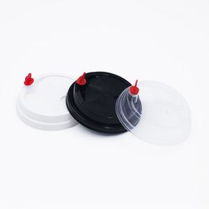 Couvre-tasse à thé au lait jetable 90 mm, couvercle épais en plastique PP, écologique, personnalisable avec cœur rouge - Product Image 1