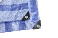 Bâche en PP rayée bleue et blanche, imperméable et coupe-vent, toile extérieure, rouleau de bâche en PP, protection 90 GSM