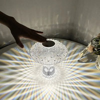 Lampe de table en cristal veilleuse lumière LED chambre lampe LED romantique diamant atmosphère éclairage décor à la maison