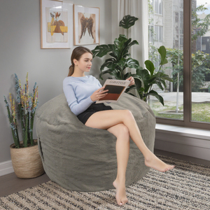 Chaise pouf géante de style européen de 4 pieds grand lit pouf pour le salon chambre à coucher meubles de maison en tissu moderne - Product Image 4