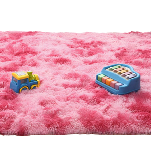 Dài đống Fluffy xù xì Thảm Mat cho phòng ngủ và đầu giường thảm Polyester Thảm màu hồng hoặc màu xám thảm - Product Image 2