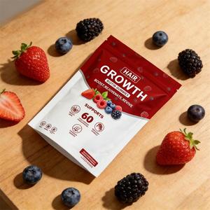 Caramelle Gommose alla Biotina per la Crescita dei <span class=keywords><strong>Capelli</strong></span> - 60 Pezzi Gusto Frutti di Bosco Misti |   <span class=keywords><strong>Integratori</strong></span> per l'<span class=keywords><strong>infoltimento</strong></span> dei <span class=keywords><strong>capelli</strong></span> per <span class=keywords><strong>capelli</strong></span> più forti e voluminosi - Product Image 2