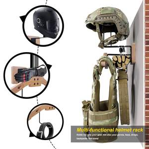 Support mural rétractable en métal robuste à trois niveaux pour gilet tactique, idéal pour le rangement des vélos et motos - Product Image 3