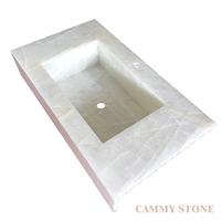 Vasque de salle de bain moderne et luxueuse en granit blanc brillant, finition polie, résistante à l'eau, facile à nettoyer, pour salle à manger, hôtel, salle de bain, maison