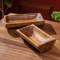 Plateau en bois massif écologique pour fruits secs, plateau créatif classique pour fête, maison, salon, table basse, rangement pour noix et collations